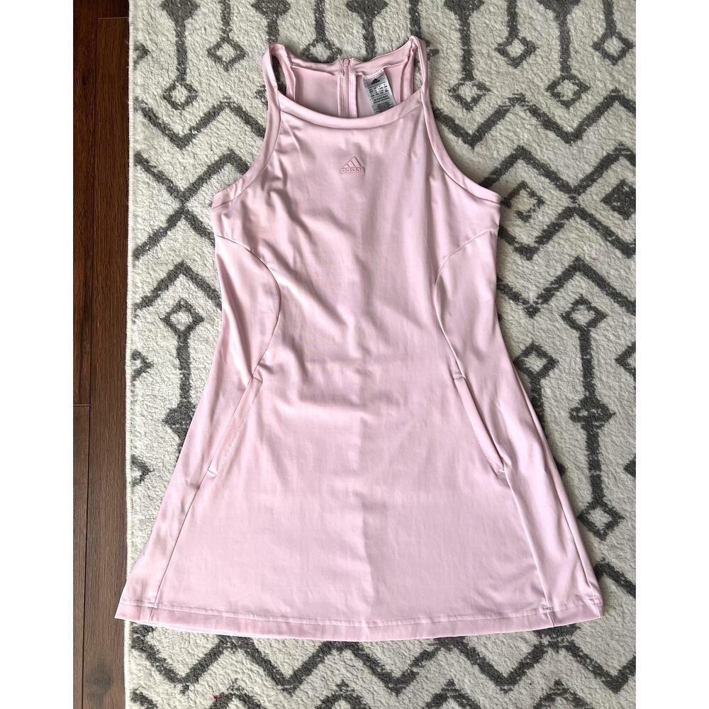ADIDAS Women’s Powder Pink City Break Mini Dress Tennis Pickleball Golf Sz L - Picture 9 of 13